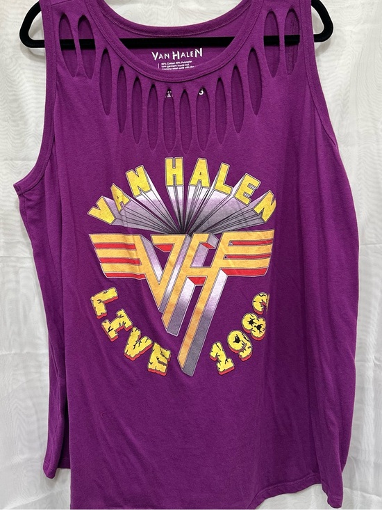 Van Halen Tops - Van Halen Purple Graphic Cutout Tank Top